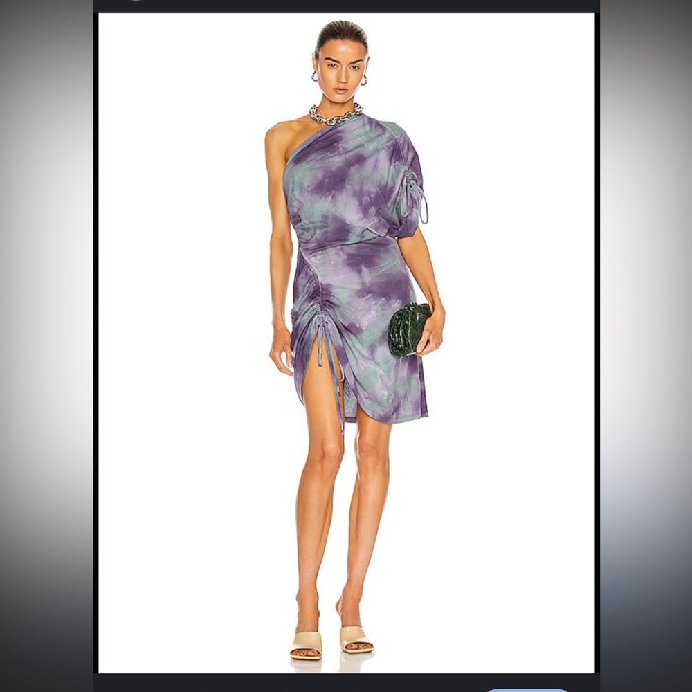 IRO Tarolie Elegant Purple Tie-Dye One-Shoulder Dress